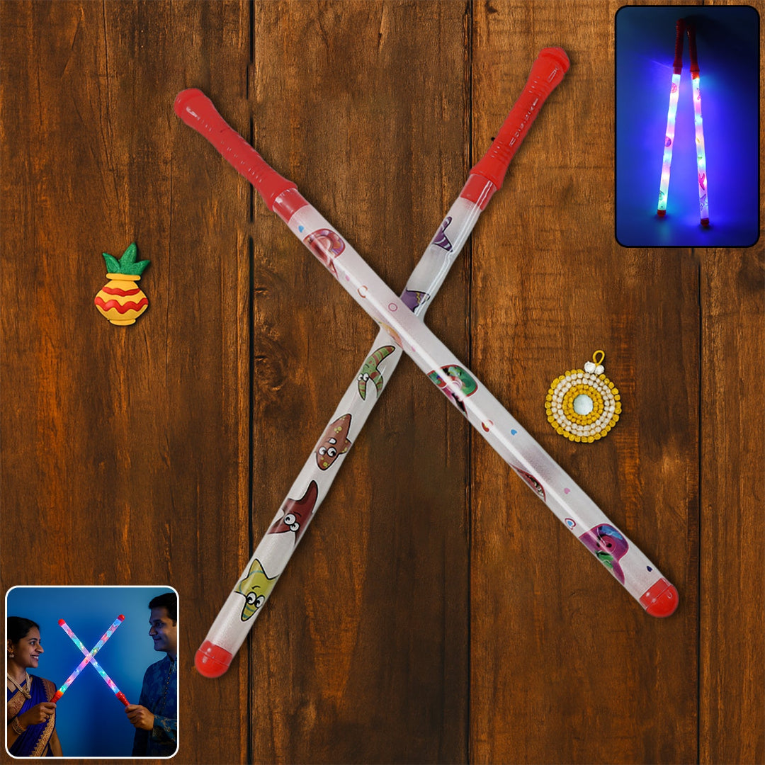 KLICKKART 2 Piece Led Dandiya Sticks Set  Color Changing Light-up 