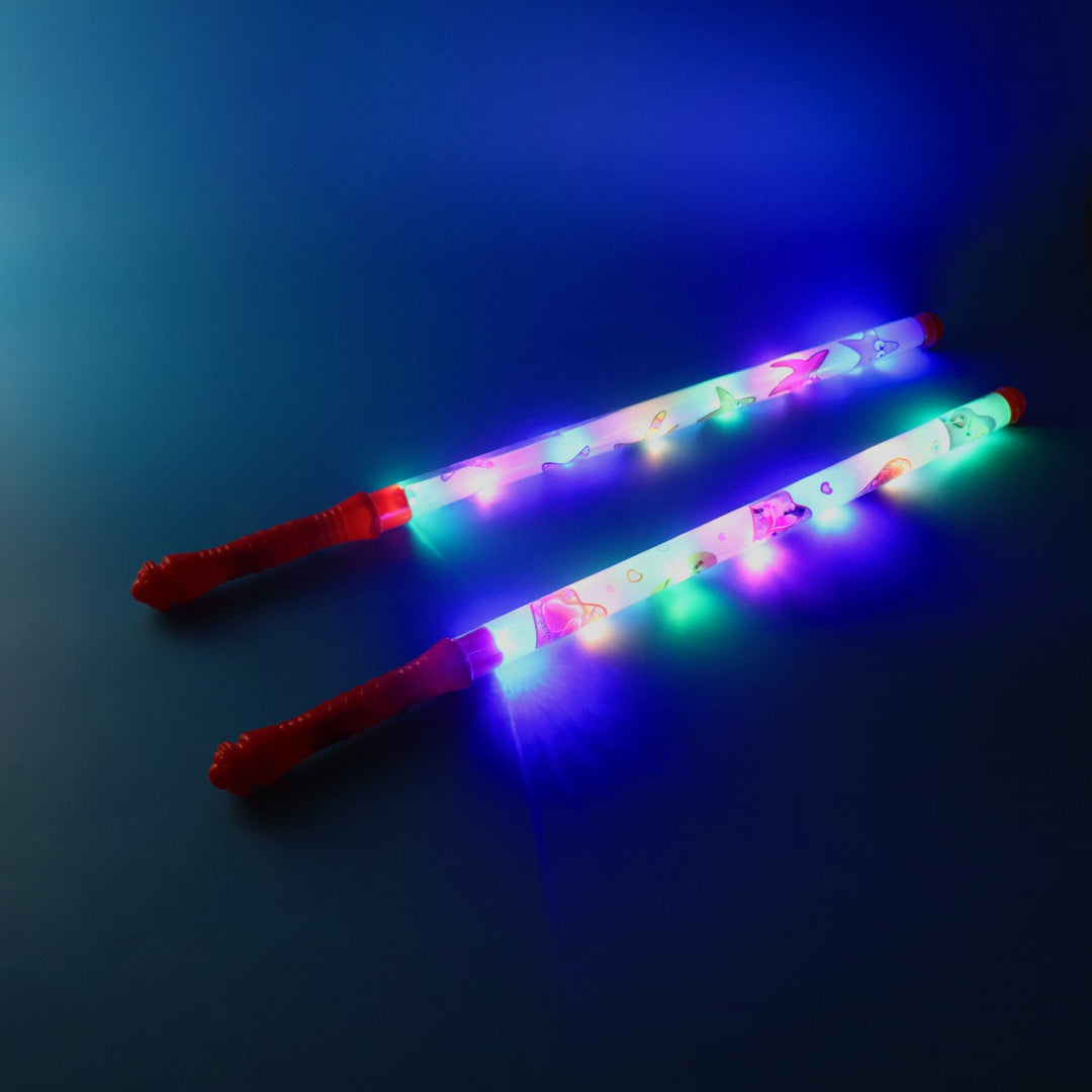 KLICKKART 2 Piece Led Dandiya Sticks Set  Color Changing Light-up 
