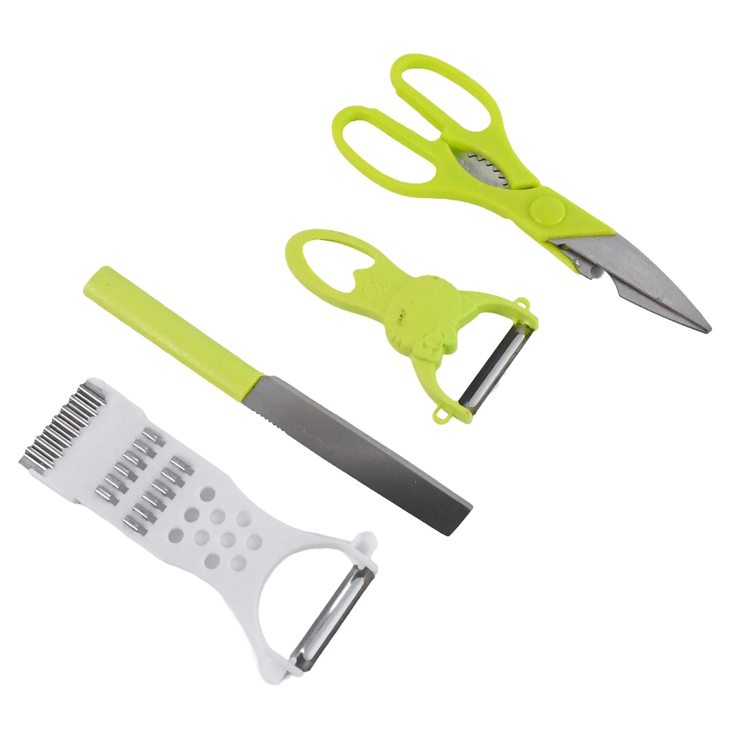 KLICKKART 4-piece Kitchen Cutting Set Scissors Peeler Grater  Slicer And Knife