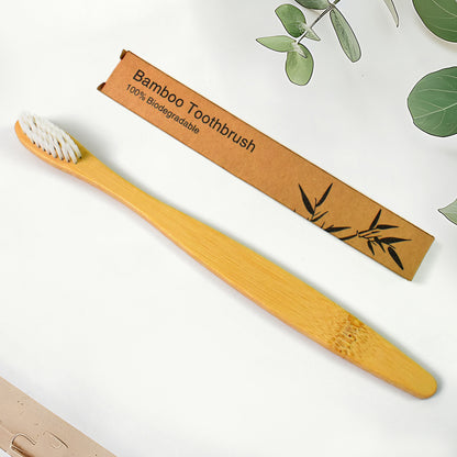 Eco-friendly Wooden Bamboo Toothbrush  With Ultra Soft Bristles Biodegradeable