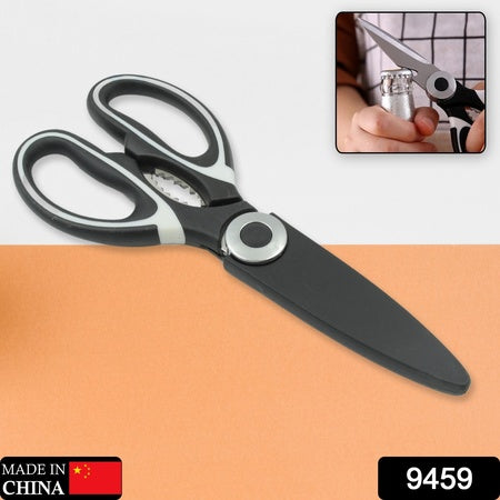 3 in 1 Multi-function Kitchen Stainless Steel Knife Scissor  for Household Vegetables Fruit Cheese Sea Food Meat Slices With Bottle Opener (1 Pc )