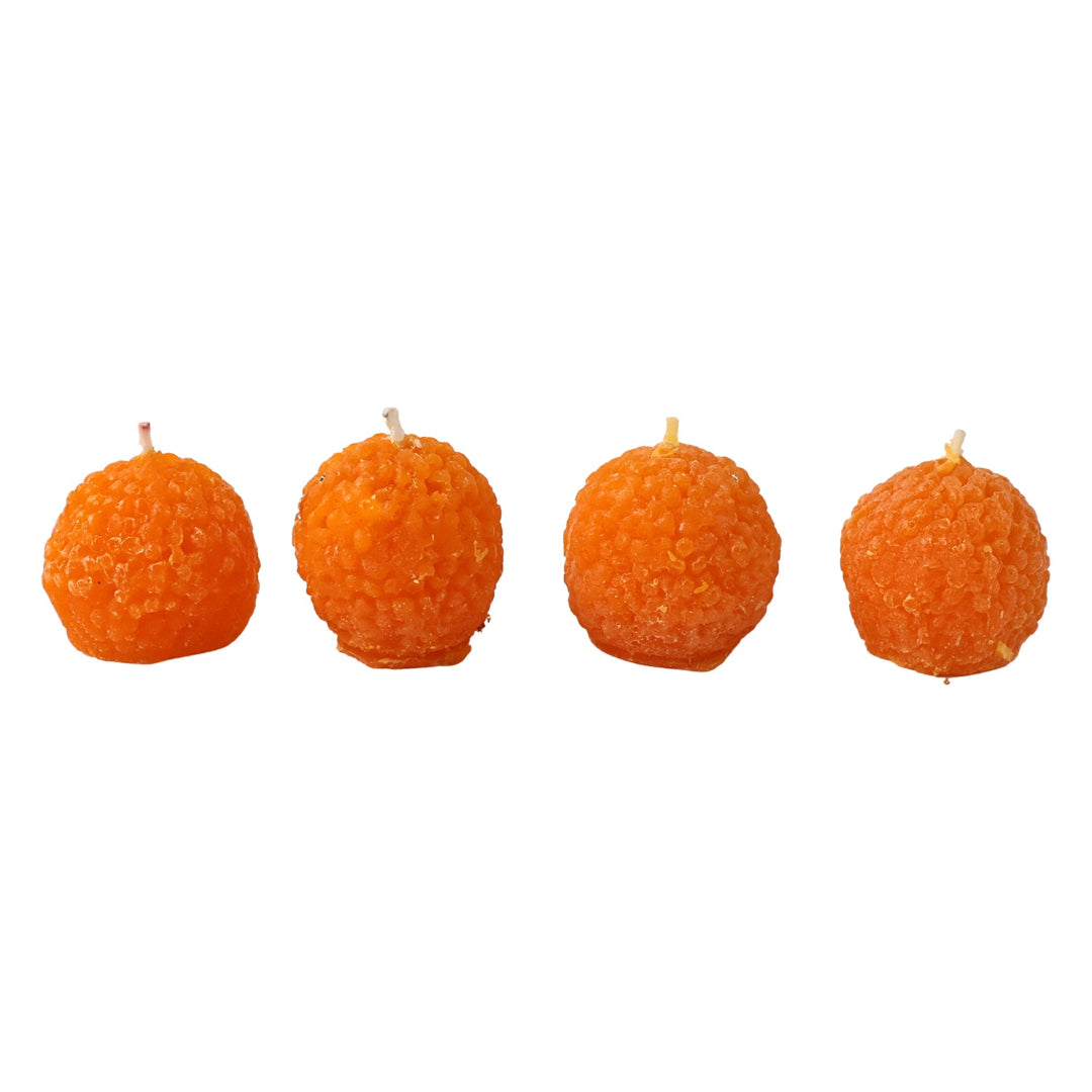 KLICKKART Laddu Shaped Decorative Wax Candles (4 Pc  Set)