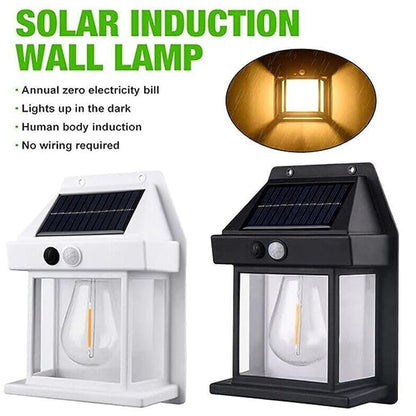 KLICKKART Solar Wall Lights  Lamp Outdoor Wireless Dusk To Dawn Porch Lights Fixture Solar Wall Lantern With 3 Modes  Motion Sensor Waterproof Exterior Lighting With Clear Panel (1 Pc )