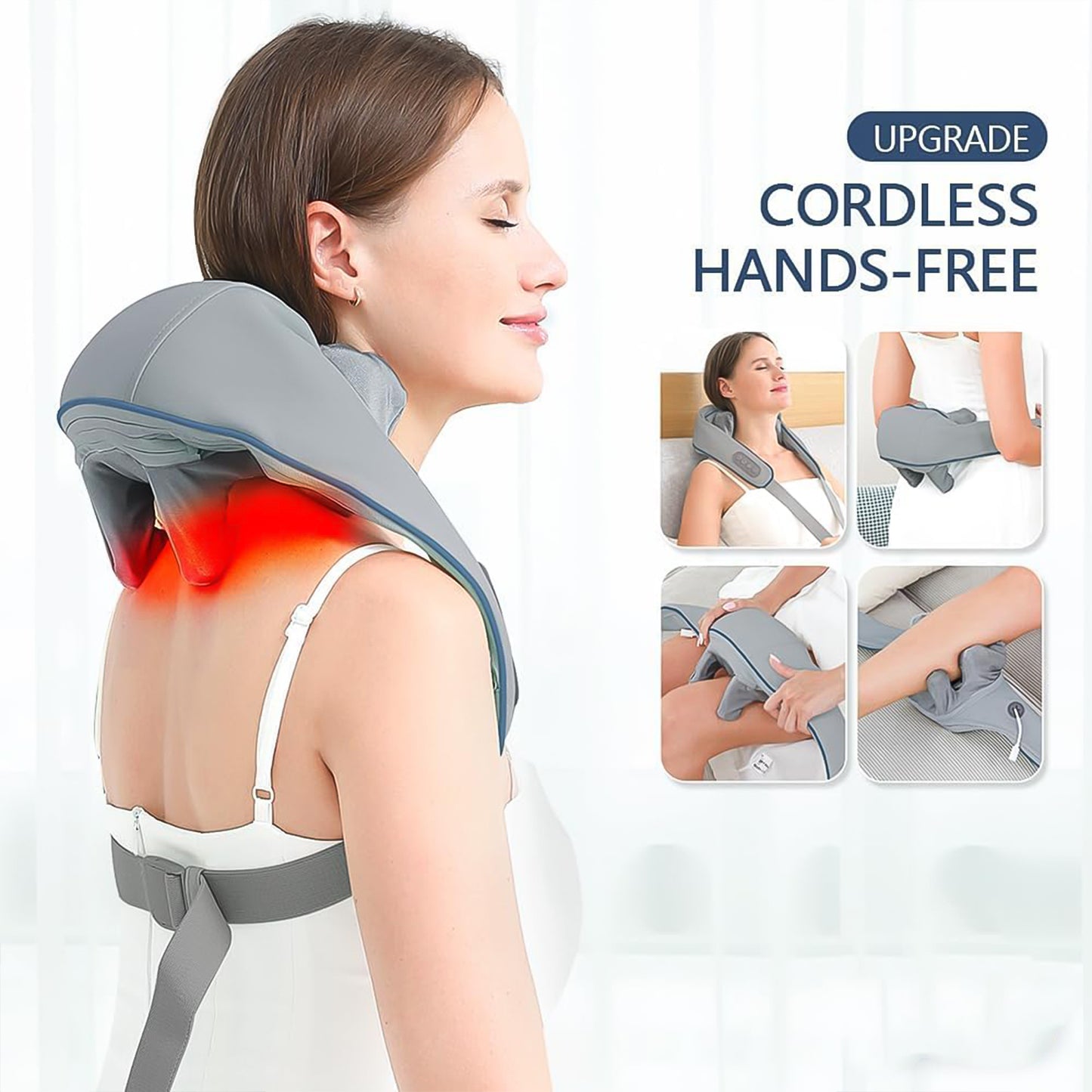 Neck & Shoulder Massagers With Heat Electric Rechargeable (1 Pc)