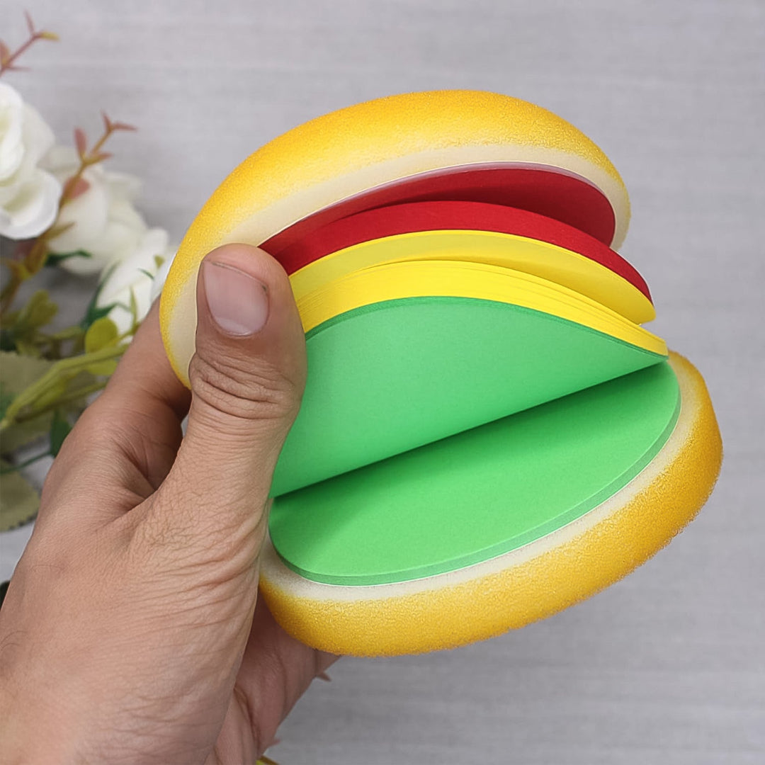 KLICKKART Burger Shaped Notepad  Sticky Notes  Memo Pads Unique Mini Notes (Multicolor)
