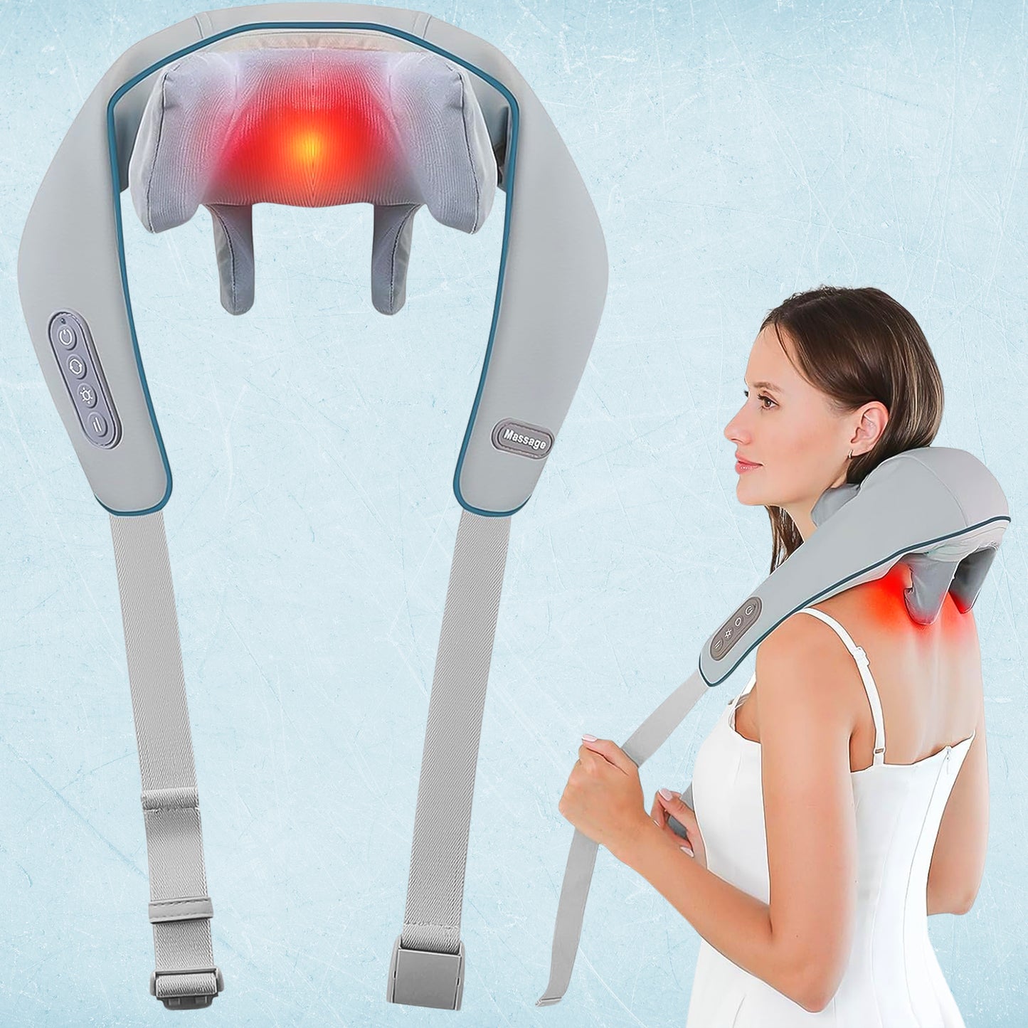 Neck & Shoulder Massagers With Heat Electric Rechargeable (1 Pc)