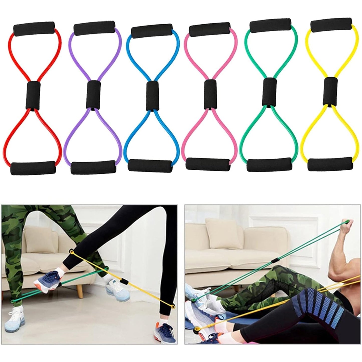 KLICKKART Sport Resistance Loop Band Yoga Bands Rubber Exercise Fitness Training Gym Strength Resistance Band Exercise Equipment Bands For Working Out (1 Pc Mix Color)
