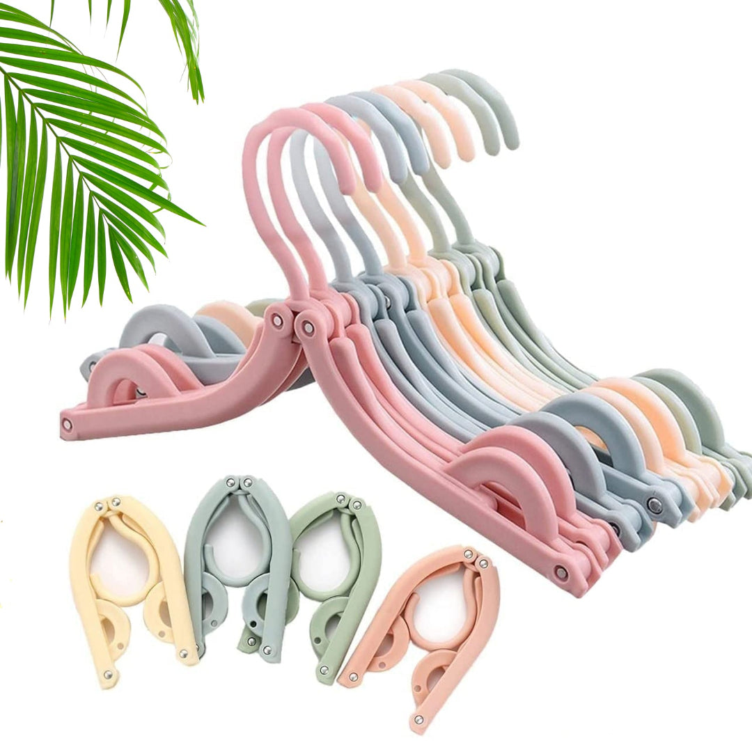 KLICKKART Travel Hangers With Clips Portable Folding Clothes Hangers For Scarves Suits Trousers Pants Shirts Socks Underwear Travel Home Foldable Clothes Drying Rack