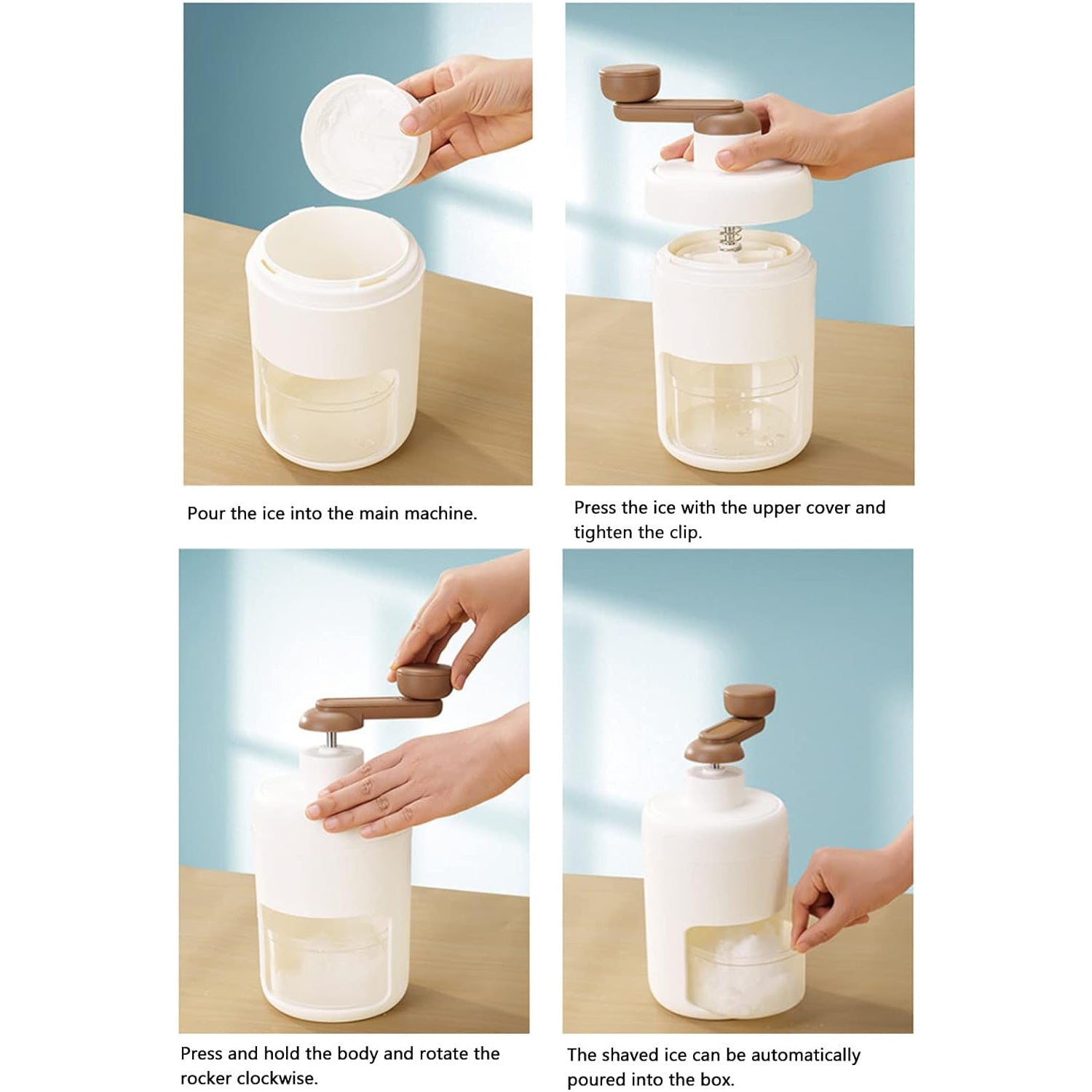 KLICKKART Portable Gola Maker Ice Crusher And Shaved Ice Machine Hand Shaved Household Ice Machine