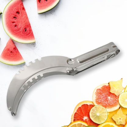 KLICKKART 3 in 1 Stainless Steel Watermelon Cantaloupe Slicer Knife Corer Fruit Vegetable Tools Kitchen (1 Pc)