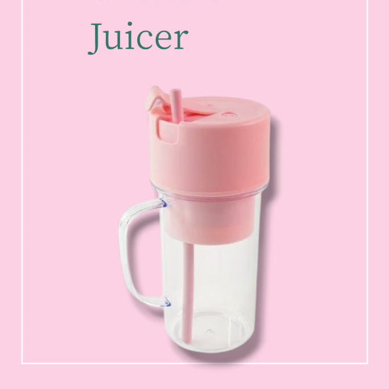 KLICKKART Portable Crusher Juicer With Handle  Straw Usb Rechargeable 6 Blades (420 Ml)