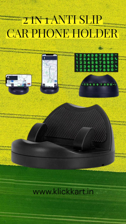 2 In 1 Car Anti-slip Mat Phone Holder Non Slip Sticky Phone Mount Holder (1 Set)
