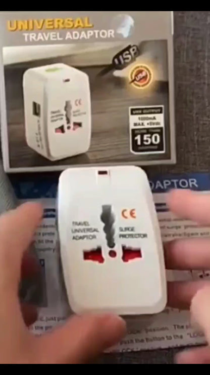 Universal Travel Adapter With Dual Usb Charger Ports - International Multipurpose