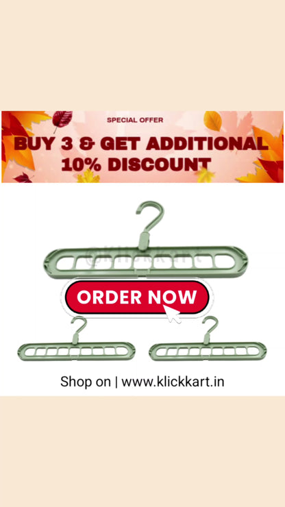 9 Hole Plastic Hanger Hanging Hook Indoor Wardrobe Clothes Organization Storage Balcony Windowsill Suit Racks