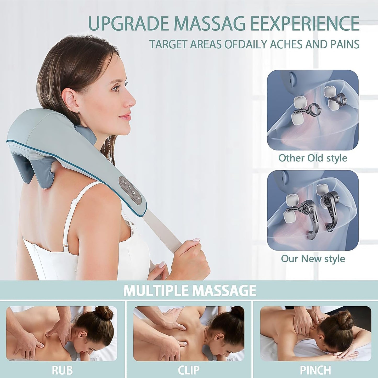 Neck & Shoulder Massagers With Heat Electric Rechargeable (1 Pc)