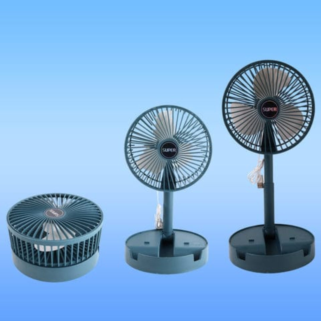 KLICKKART Telescopic Electric Desktop Fan Height Adjustable Foldable  Portable For Travelcarry  Silent Table Top Personal Fan For Bedside Office Table (Battery Not Include)