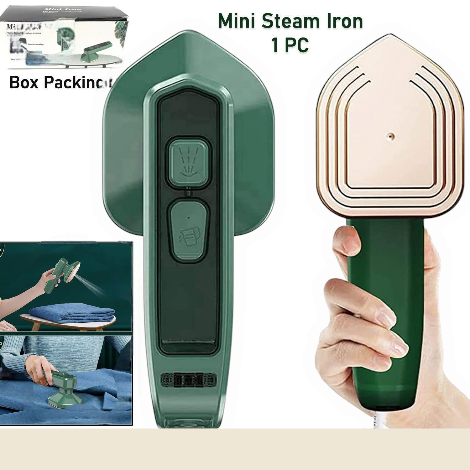 Mini Steam Iron Handheld Garment Steamer For Clothes - Portable Travel Household Ironing Machine Fast Heat Up Powerful Steam Compact Design For Travel And Home Quilting Sewing Iron Useful Gifts For Family Members Friends Birthday (1 Pc)