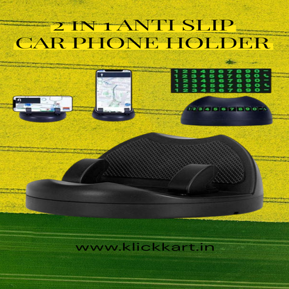 2 In 1 Car Anti-slip Mat Phone Holder Non Slip Sticky Phone Mount Holder (1 Set)