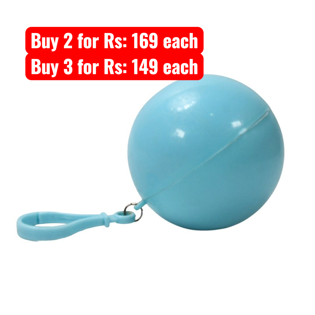 Disposable Emergency Raincoat With Hood And Attachable Round Case | Clear Plastic Raincoats | For Girls & Boys | For Traveling & Outdoor Activities (Multicolor)