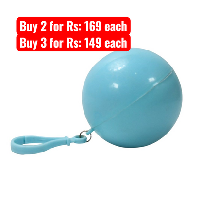 Disposable Emergency Raincoat With Hood And Attachable Round Case | Clear Plastic Raincoats | For Girls & Boys | For Traveling & Outdoor Activities (Multicolor)