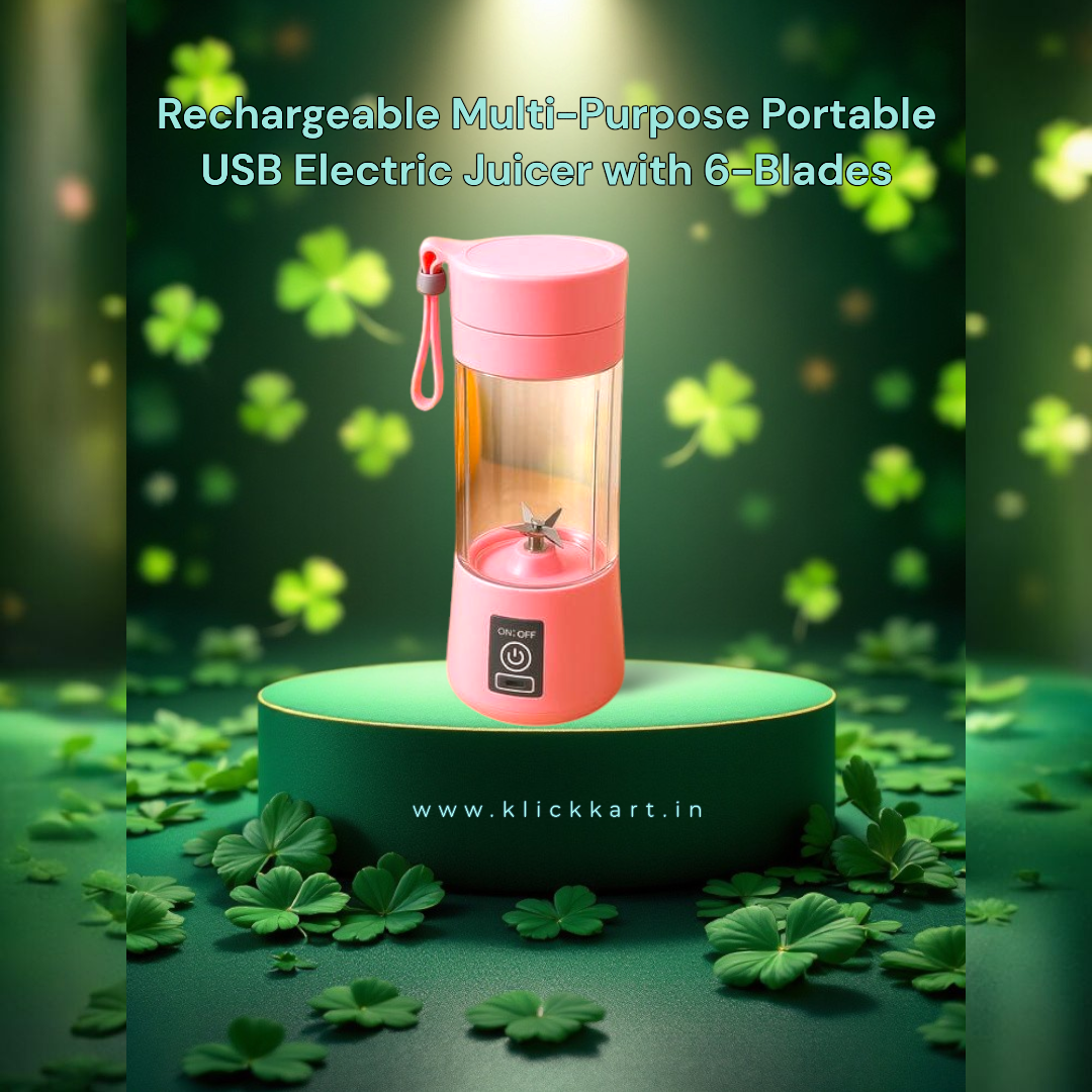 KLICKKART Portable Usb Electric Juicer - 6 Blades (Protein Shaker)