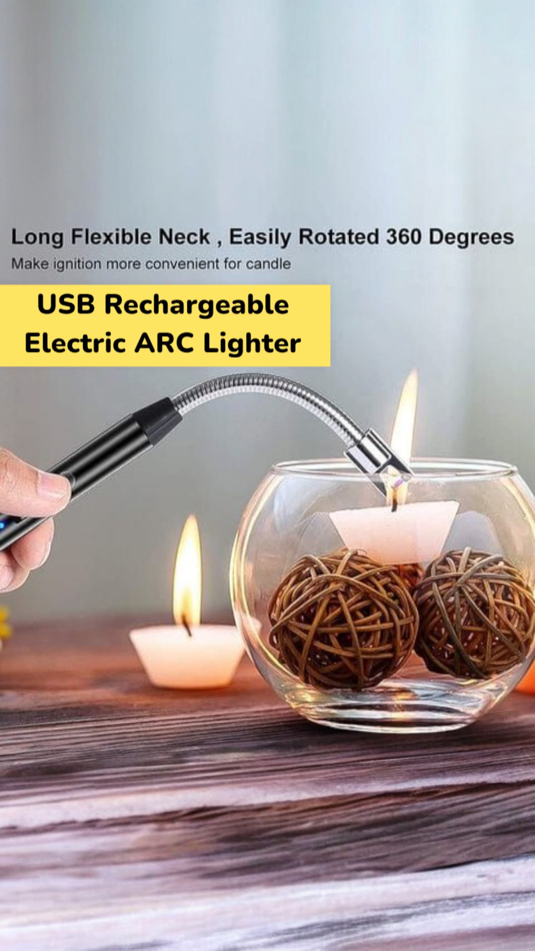 KLICKKART Long Flexible Electric Arc Usb Rechargeable Lighter