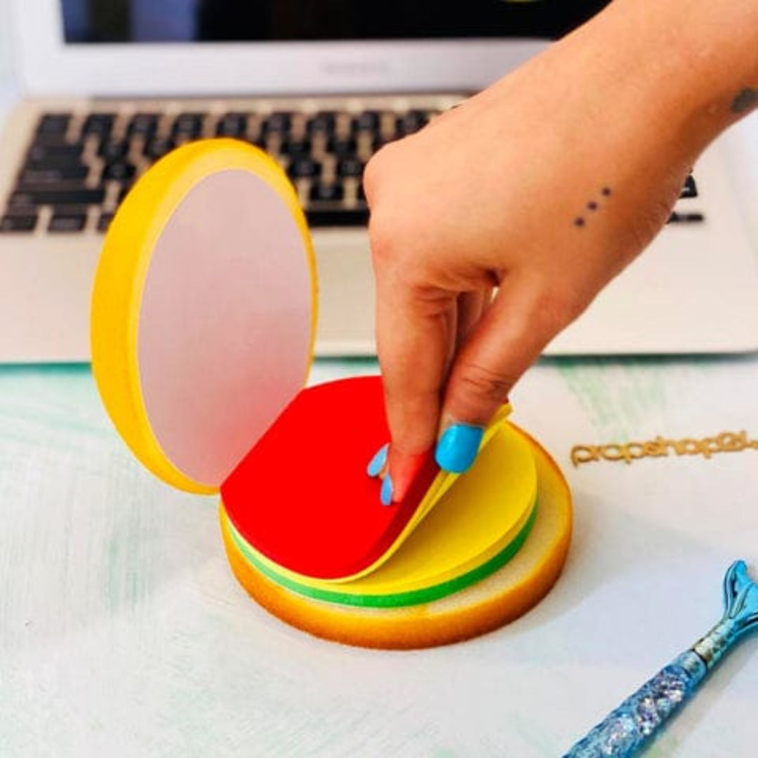 KLICKKART Burger Shaped Notepad  Sticky Notes  Memo Pads Unique Mini Notes (Multicolor)