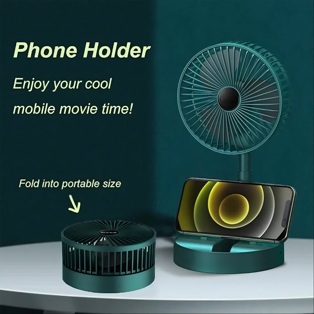 KLICKKART Telescopic Electric Desktop Fan Height Adjustable Foldable  Portable For Travelcarry  Silent Table Top Personal Fan For Bedside Office Table (Battery Not Include)