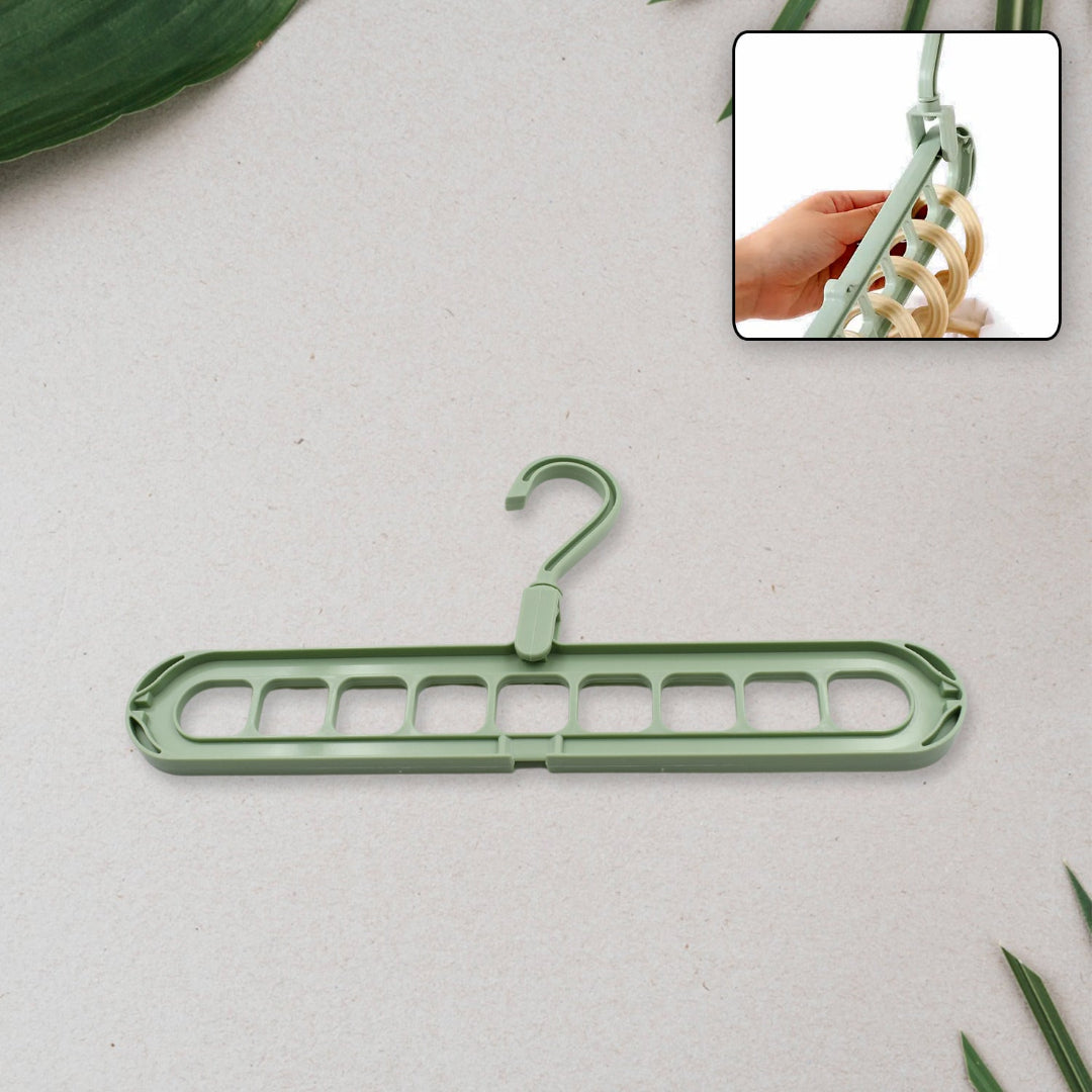 KLICKKART 9 Hole Plastic Hanger Hanging Hook Indoor Wardrobe Clothes Organization Storage Balcony Windowsill Suit Racks