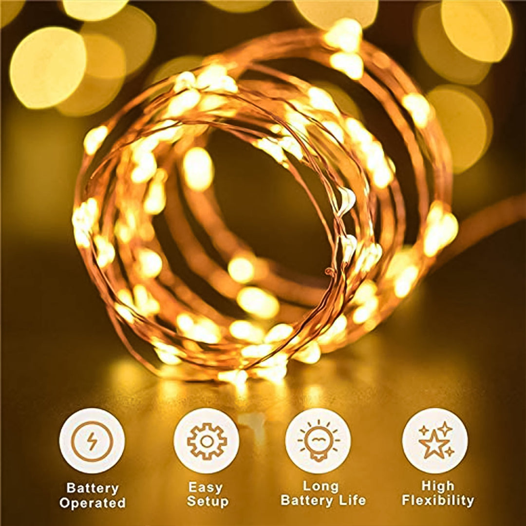 KLICKKART ed Flexible Wire Waterproof Lights For Party (2aa Battery Operated Battery Not Included)
