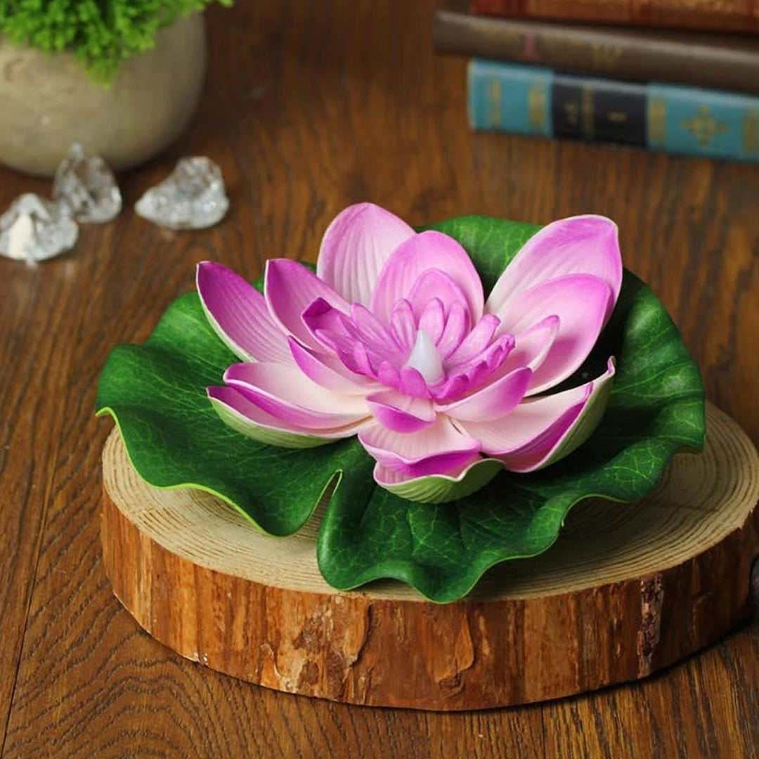 KLICKKART Water Floating Smokeless Candles  Lotus Flowers Sensor Led Tealight For Outdoor And Indoor Decoration - (Pack Of 6)